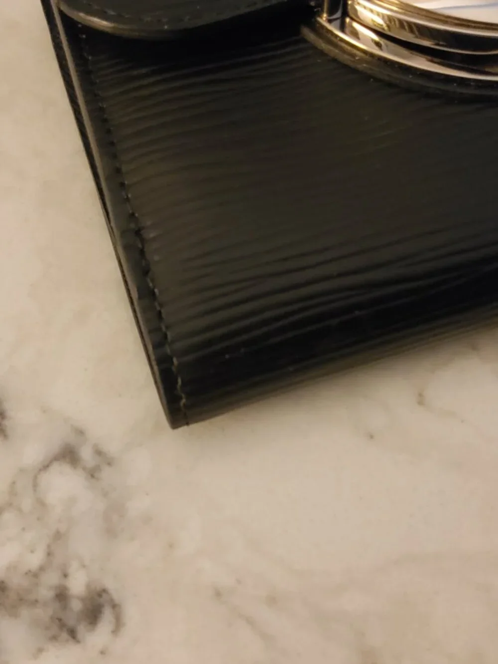 Like New Louis Vuitton Epi Leather and Silver Black Wallet with COA